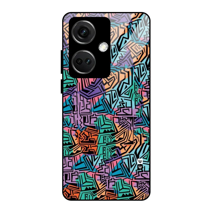 Abstract Lining Colors Glass Back Case for OnePlus Nord CE 3 5G