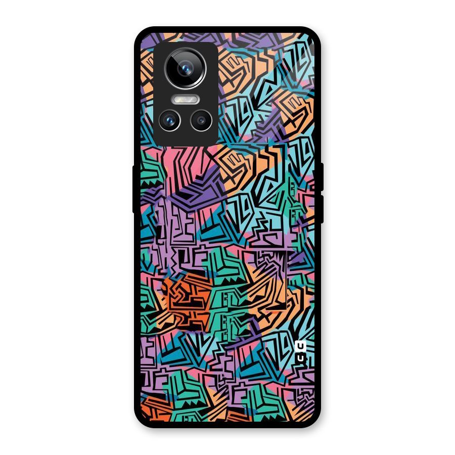 Abstract Lining Colors Glass Back Case for Realme GT Neo 3