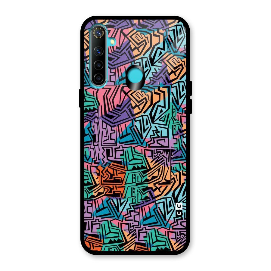 Abstract Lining Colors Glass Back Case for Realme Narzo 10