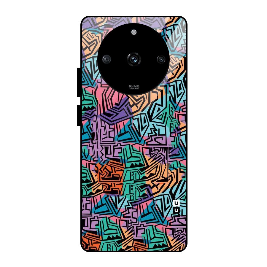 Abstract Lining Colors Glass Back Case for Realme Narzo 60 5G