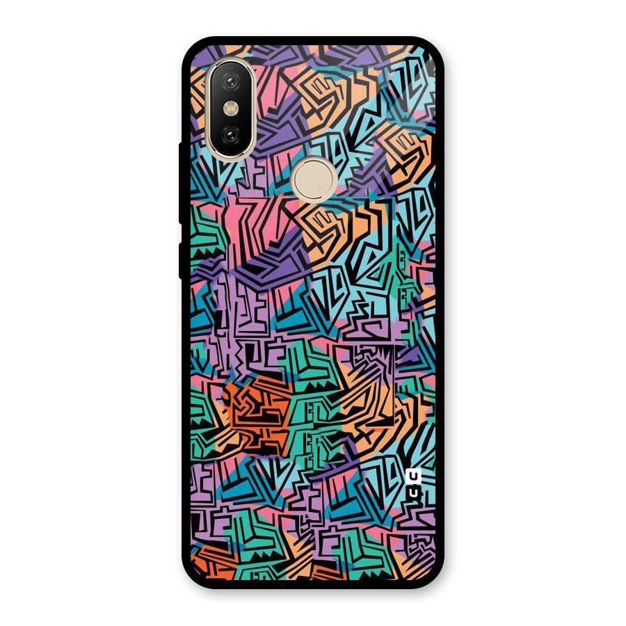 Abstract Lining Colors Glass Back Case for Redmi A2