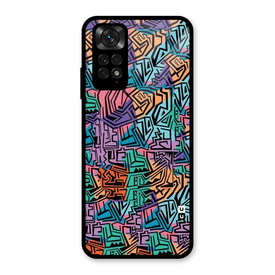 Abstract Lining Colors Glass Back Case for Redmi Note 11S