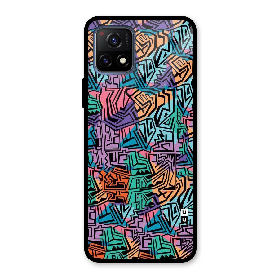 Abstract Lining Colors Glass Back Case for Vivo Y72 5G