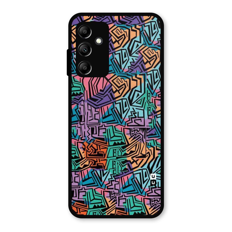 Abstract Lining Colors Metal Back Case for Galaxy A14 5G