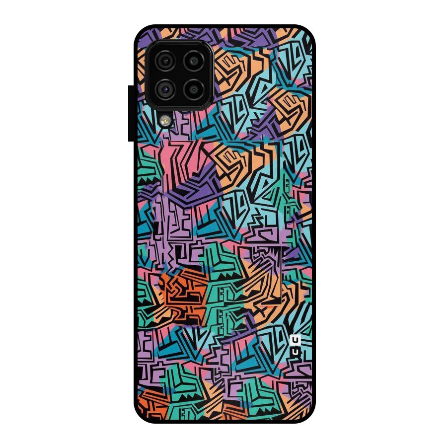 Abstract Lining Colors Metal Back Case for Galaxy A22 4G