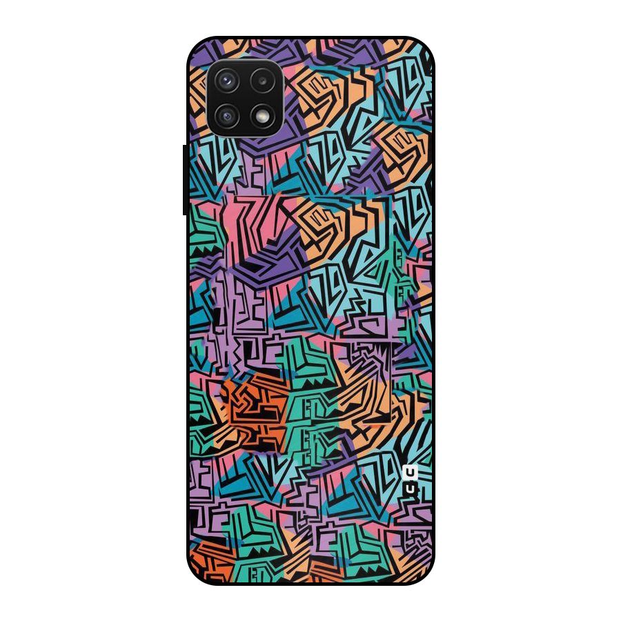 Abstract Lining Colors Metal Back Case for Galaxy A22 5G