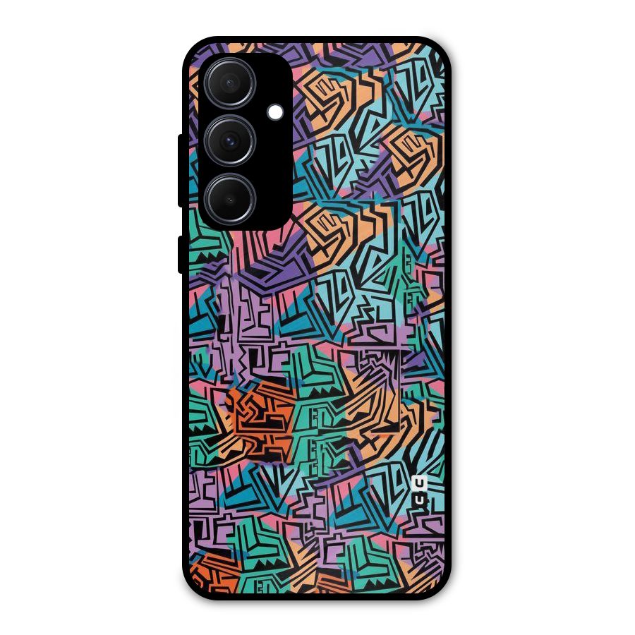 Abstract Lining Colors Metal Back Case for Galaxy A35