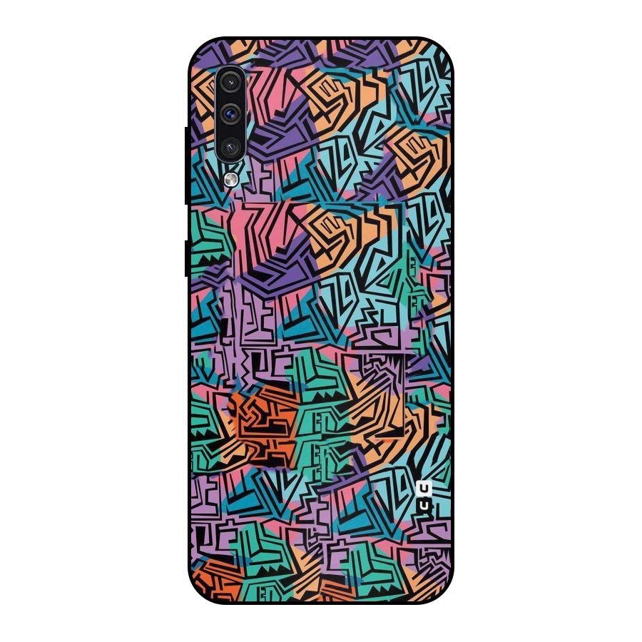 Abstract Lining Colors Metal Back Case for Galaxy A50