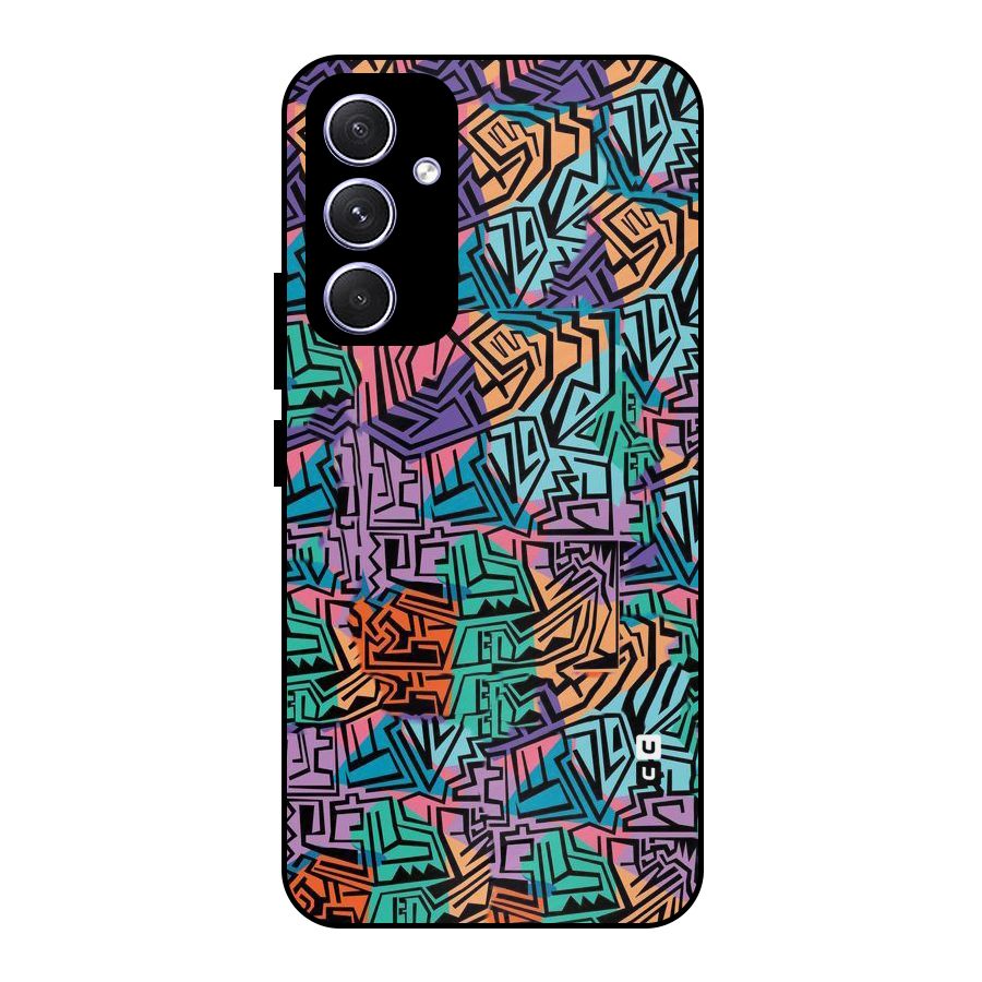 Abstract Lining Colors Metal Back Case for Galaxy A54