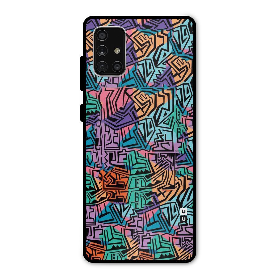 Abstract Lining Colors Metal Back Case for Galaxy A71