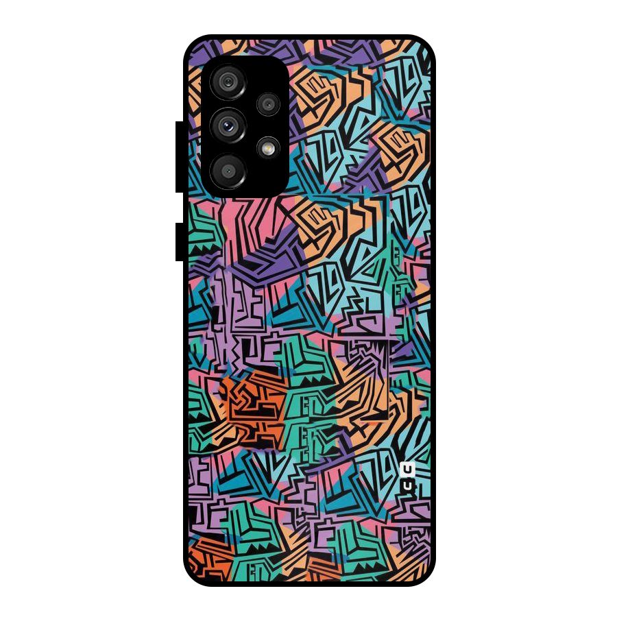 Abstract Lining Colors Metal Back Case for Galaxy A73 5G