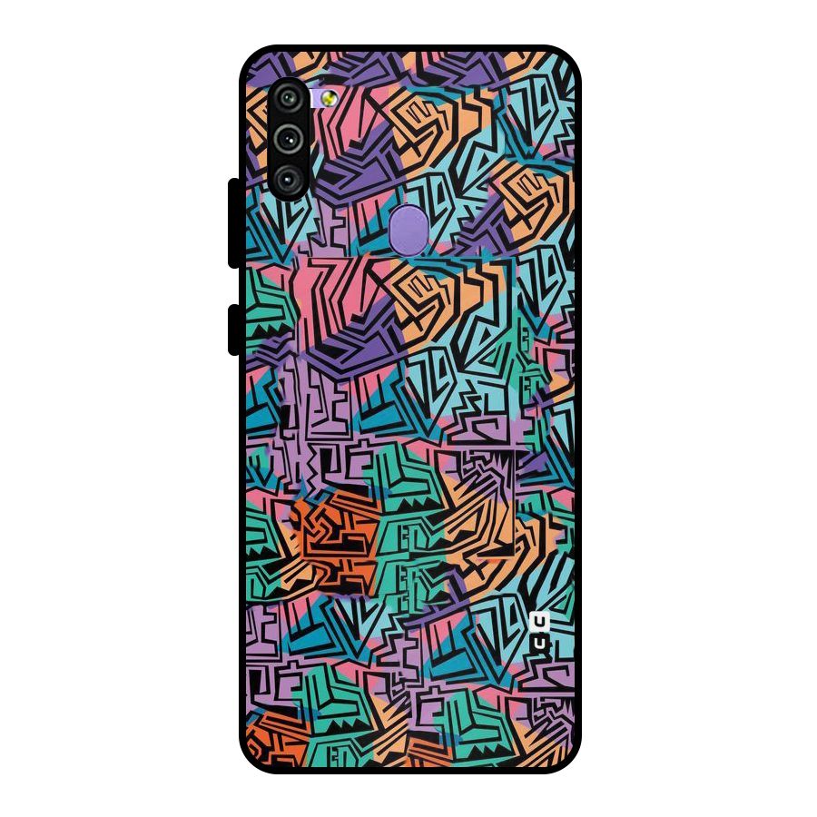 Abstract Lining Colors Metal Back Case for Galaxy M11