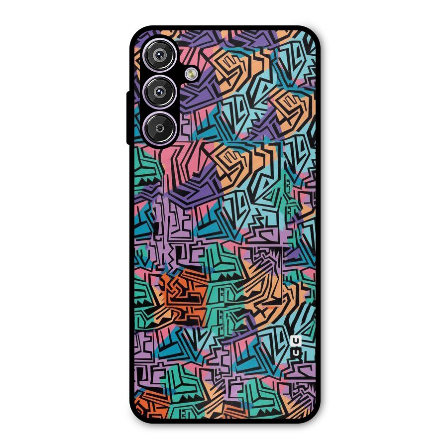 Abstract Lining Colors Metal Back Case for Galaxy M15