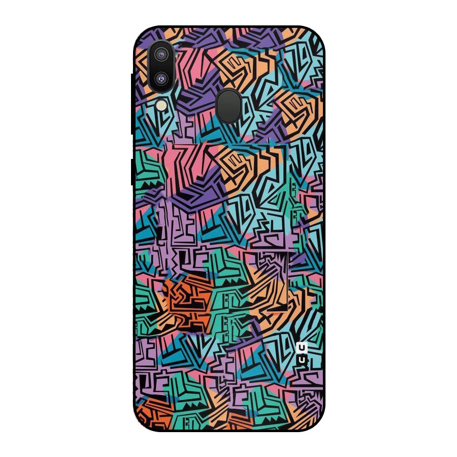Abstract Lining Colors Metal Back Case for Galaxy M20