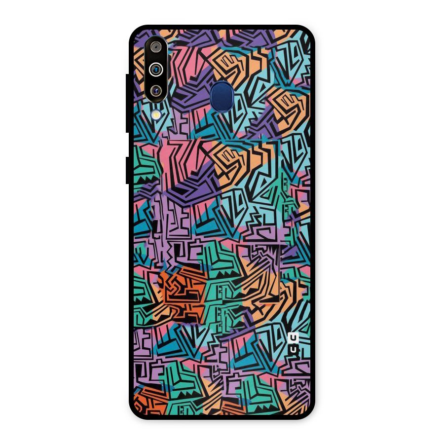 Abstract Lining Colors Metal Back Case for Galaxy M30