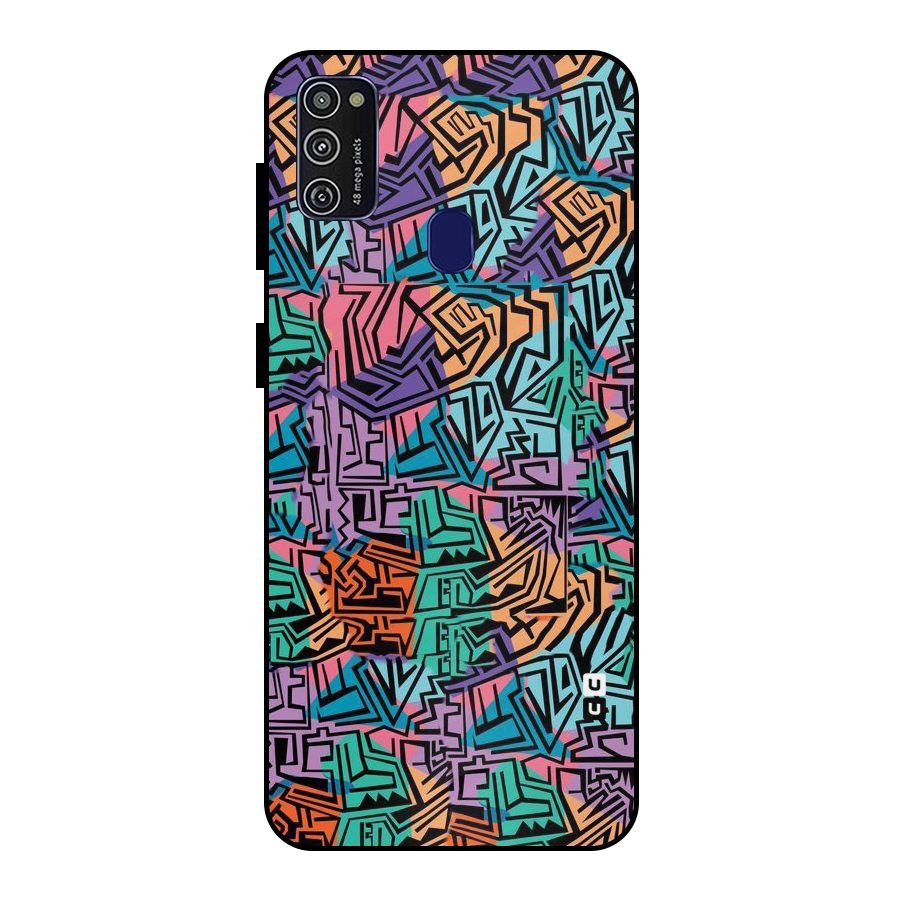 Abstract Lining Colors Metal Back Case for Galaxy M30s