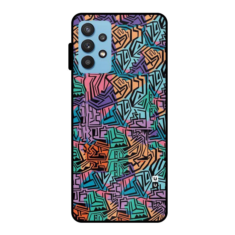 Abstract Lining Colors Metal Back Case for Galaxy M32 5G