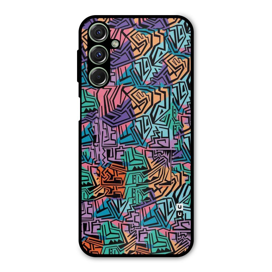 Abstract Lining Colors Metal Back Case for Galaxy M34