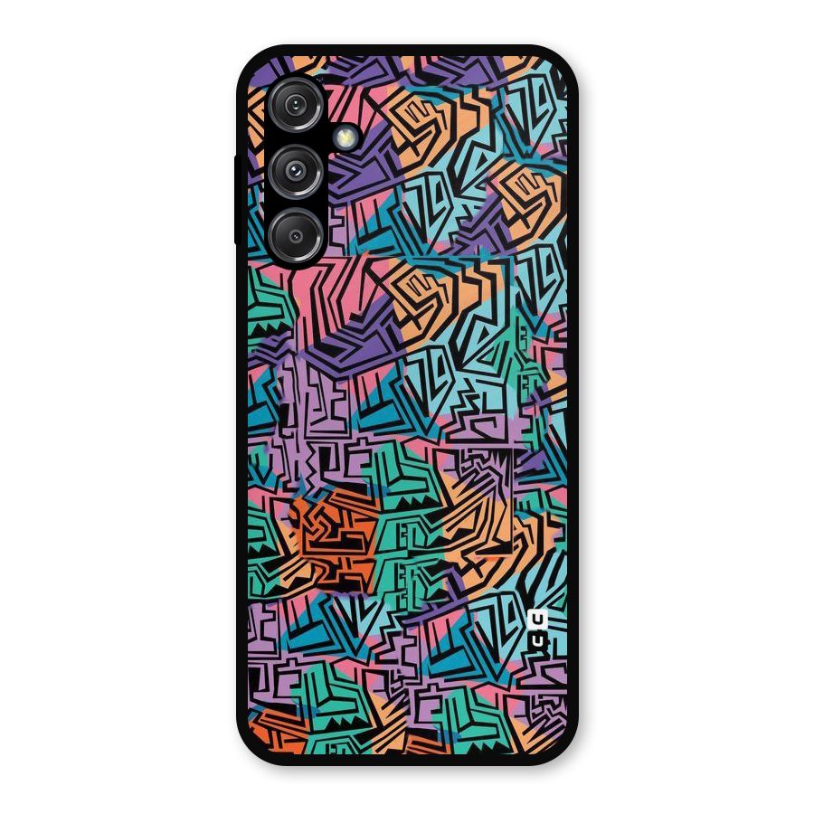 Abstract Lining Colors Metal Back Case for Galaxy M34 5G