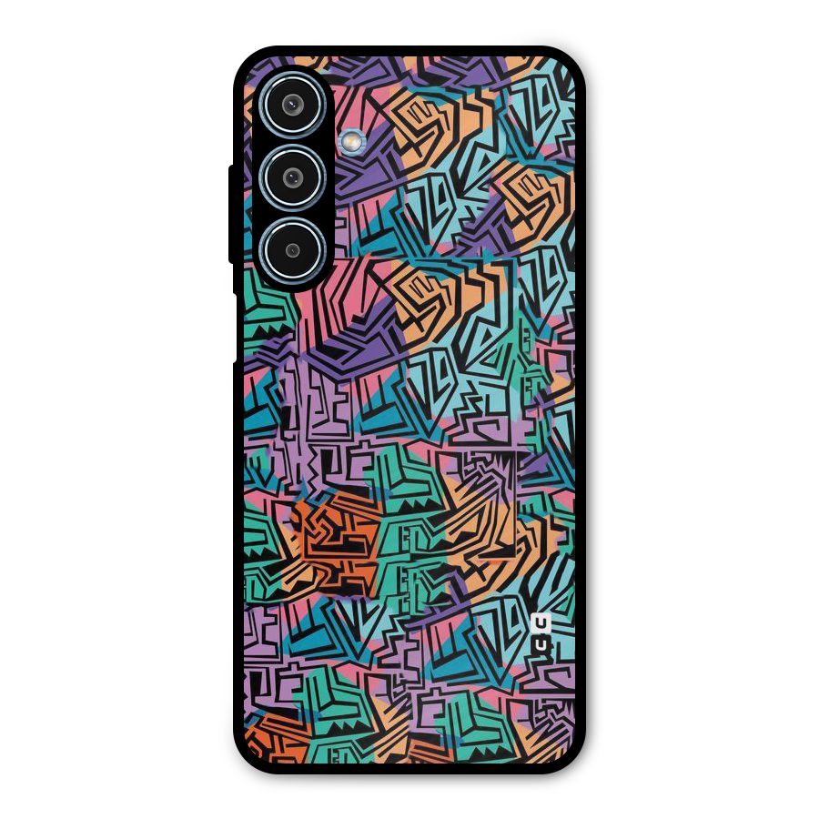 Abstract Lining Colors Metal Back Case for Galaxy M35