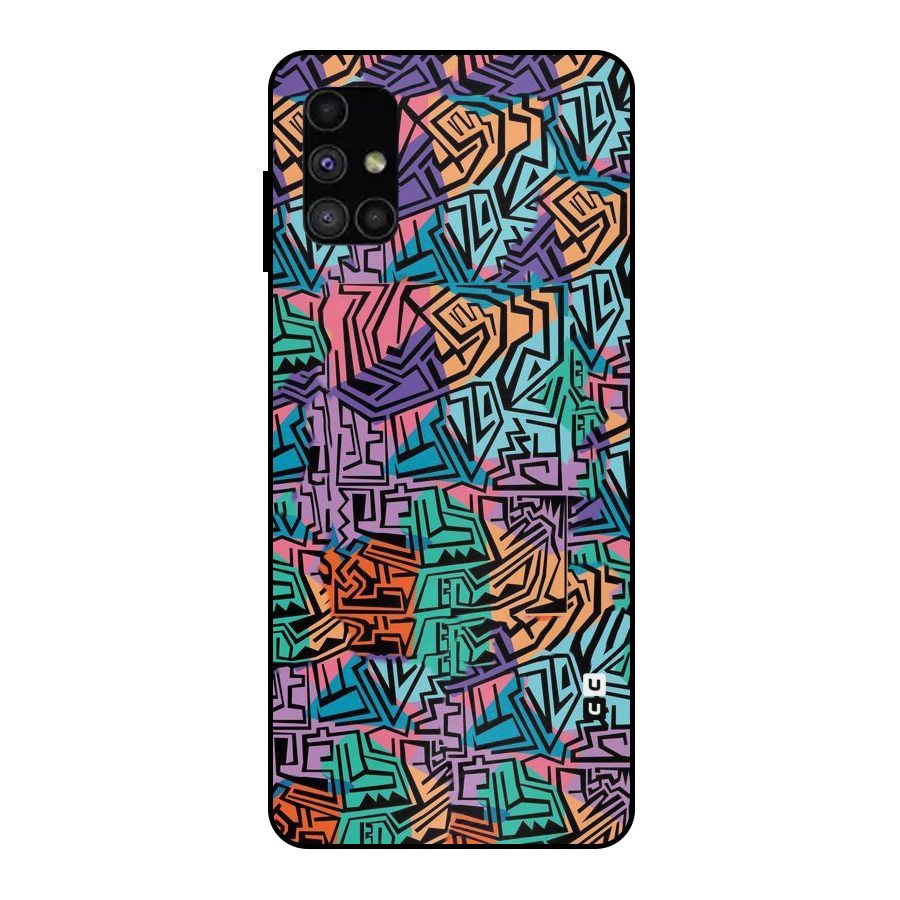 Abstract Lining Colors Metal Back Case for Galaxy M51