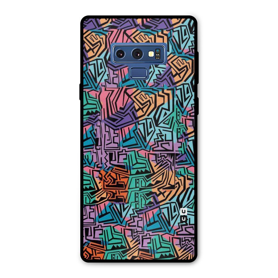 Abstract Lining Colors Metal Back Case for Galaxy Note 9