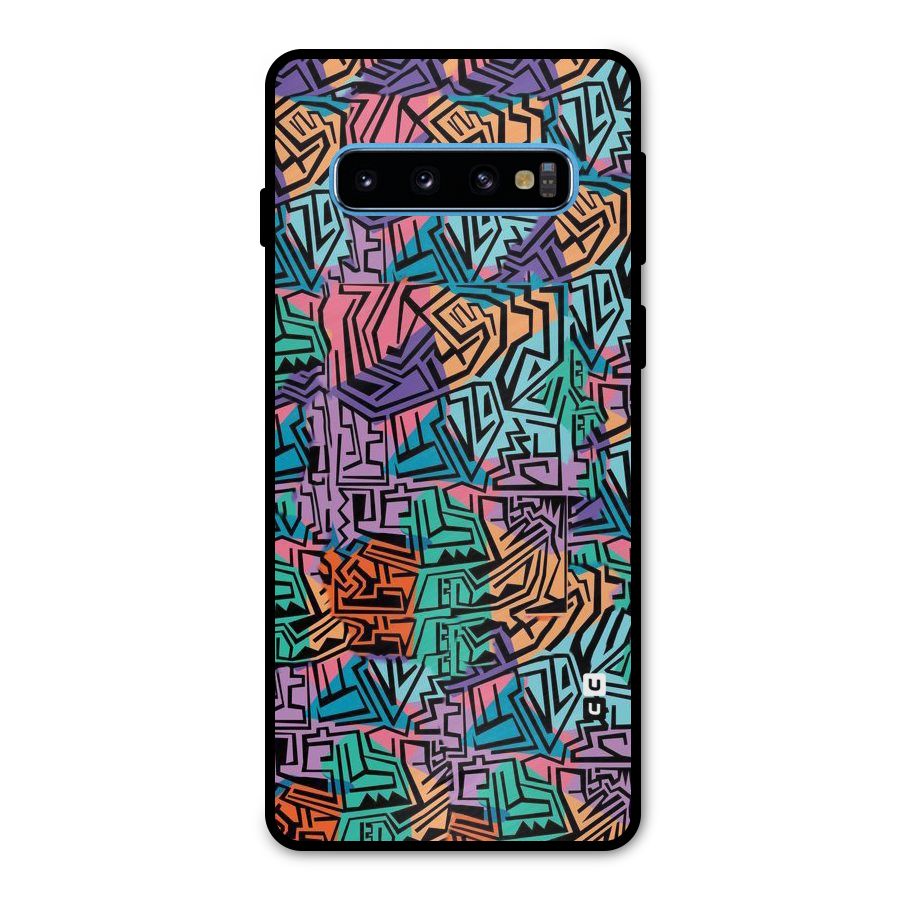 Abstract Lining Colors Metal Back Case for Galaxy S10