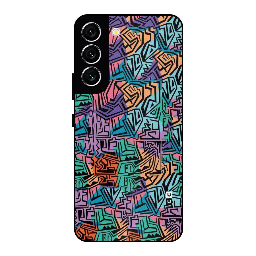 Abstract Lining Colors Metal Back Case for Galaxy S22 5G