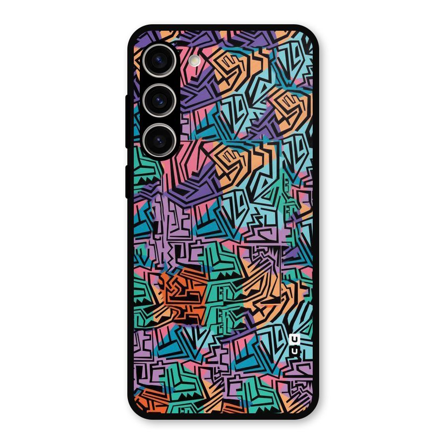 Abstract Lining Colors Metal Back Case for Galaxy S23 Plus