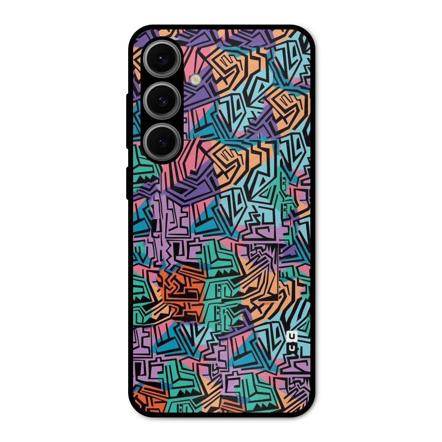 Abstract Lining Colors Metal Back Case for Galaxy S24 FE