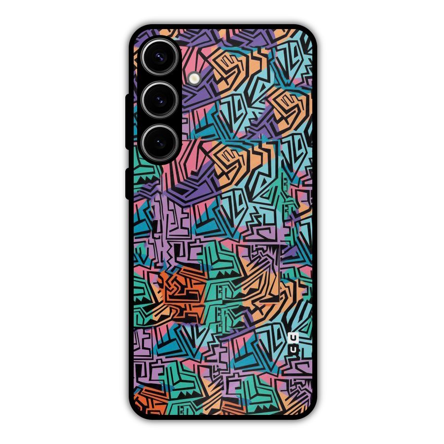 Abstract Lining Colors Metal Back Case for Galaxy S24 Plus