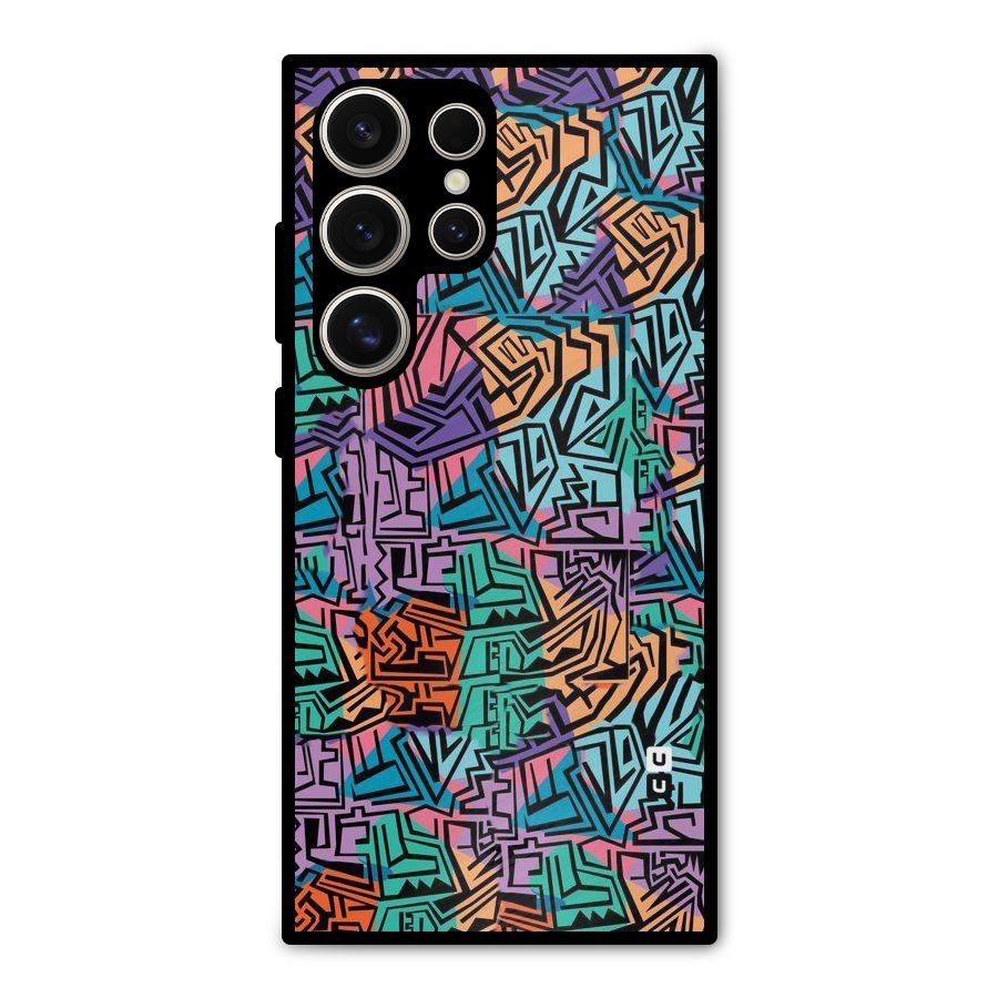Abstract Lining Colors Metal Back Case for Galaxy S24 Ultra