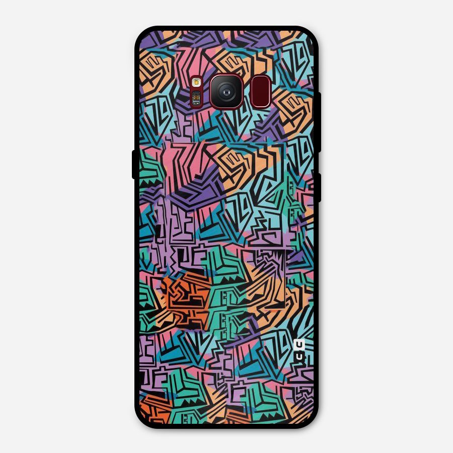 Abstract Lining Colors Metal Back Case for Galaxy S8