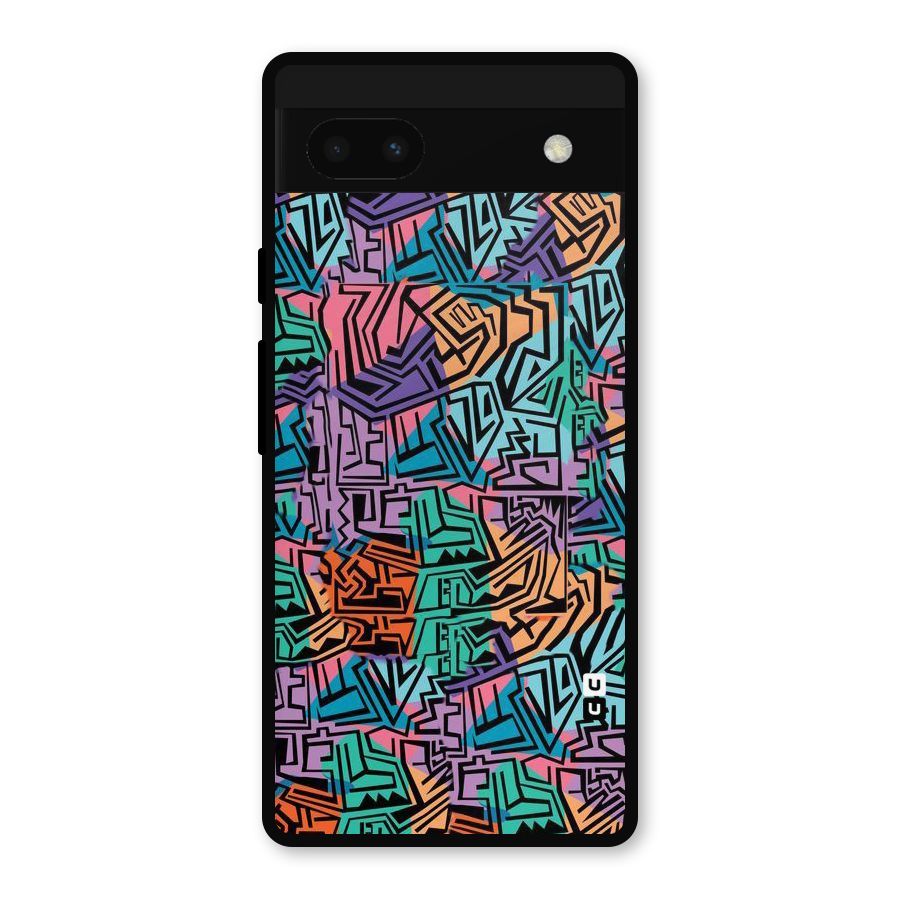 Abstract Lining Colors Metal Back Case for Google Pixel 6a