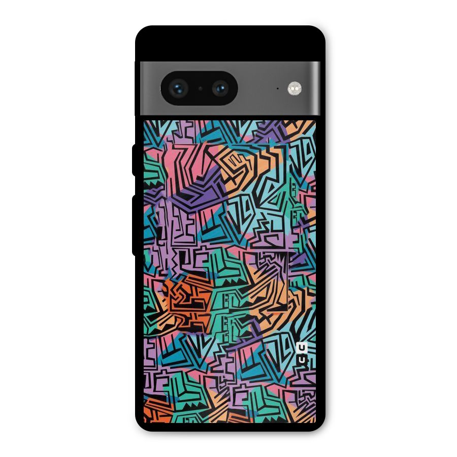 Abstract Lining Colors Metal Back Case for Google Pixel 7