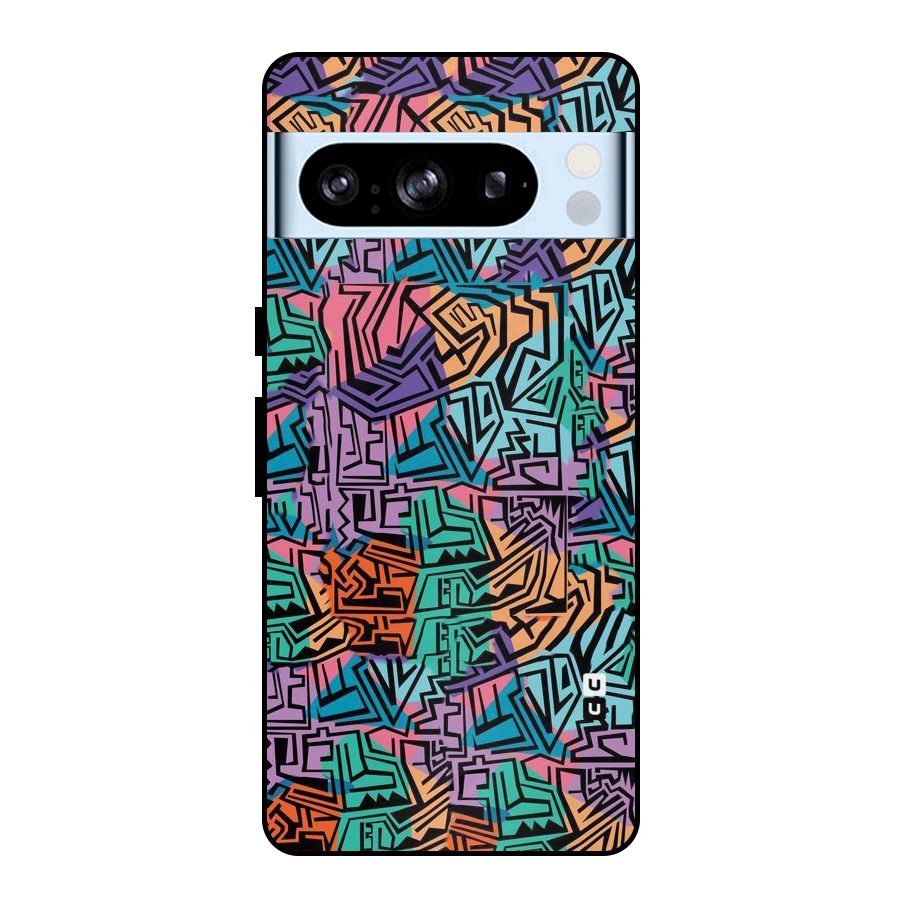 Abstract Lining Colors Metal Back Case for Google Pixel 8 Pro