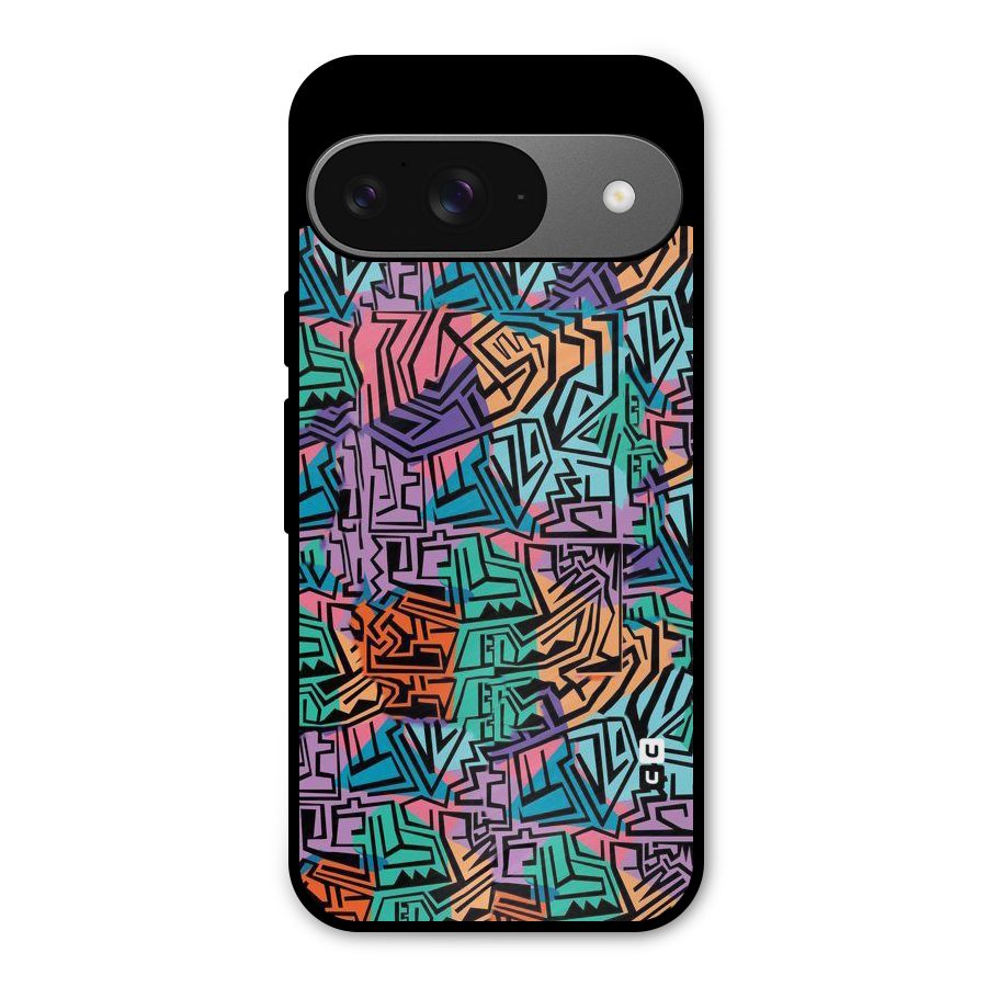 Abstract Lining Colors Metal Back Case for Google Pixel 9
