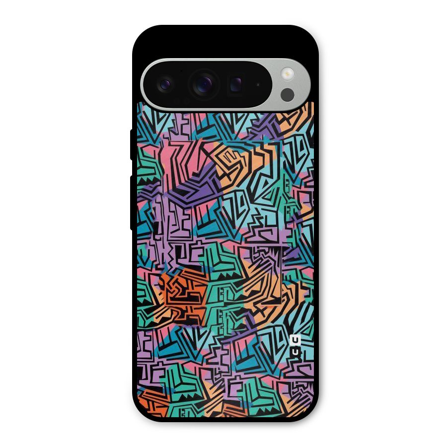 Abstract Lining Colors Metal Back Case for Google Pixel 9 Pro XL