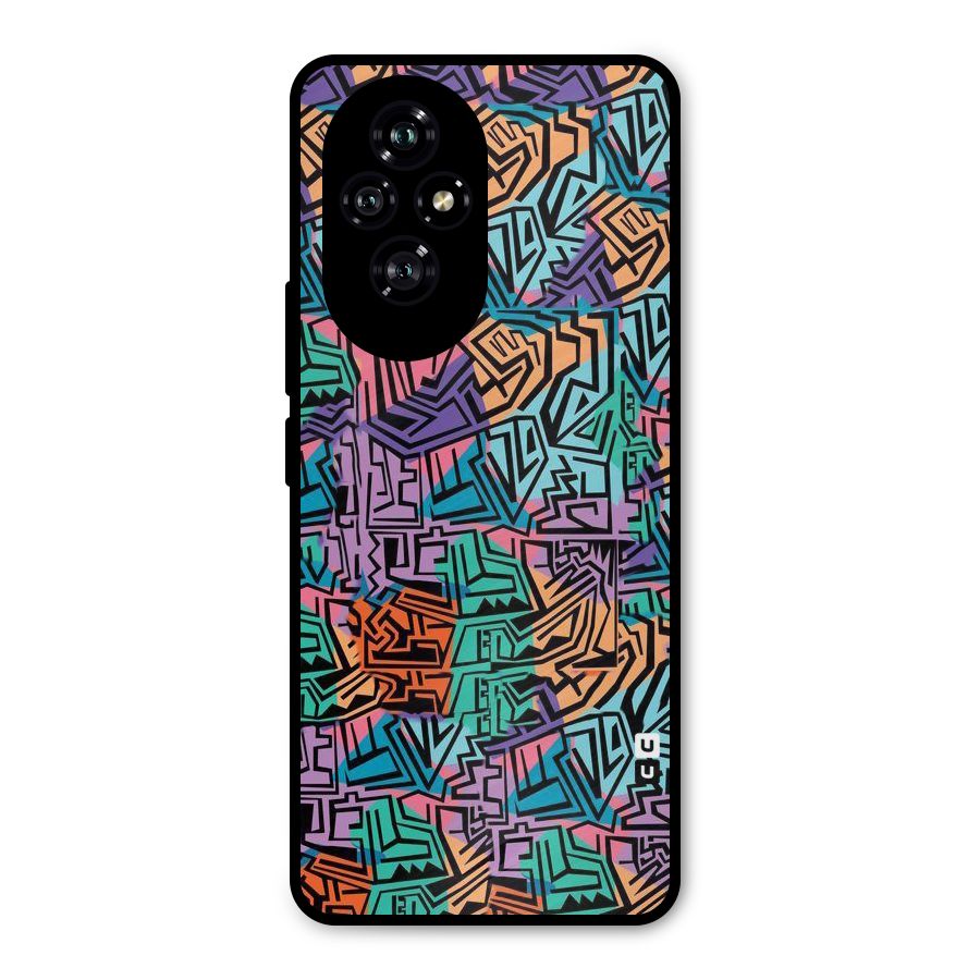 Abstract Lining Colors Metal Back Case for Honor 200