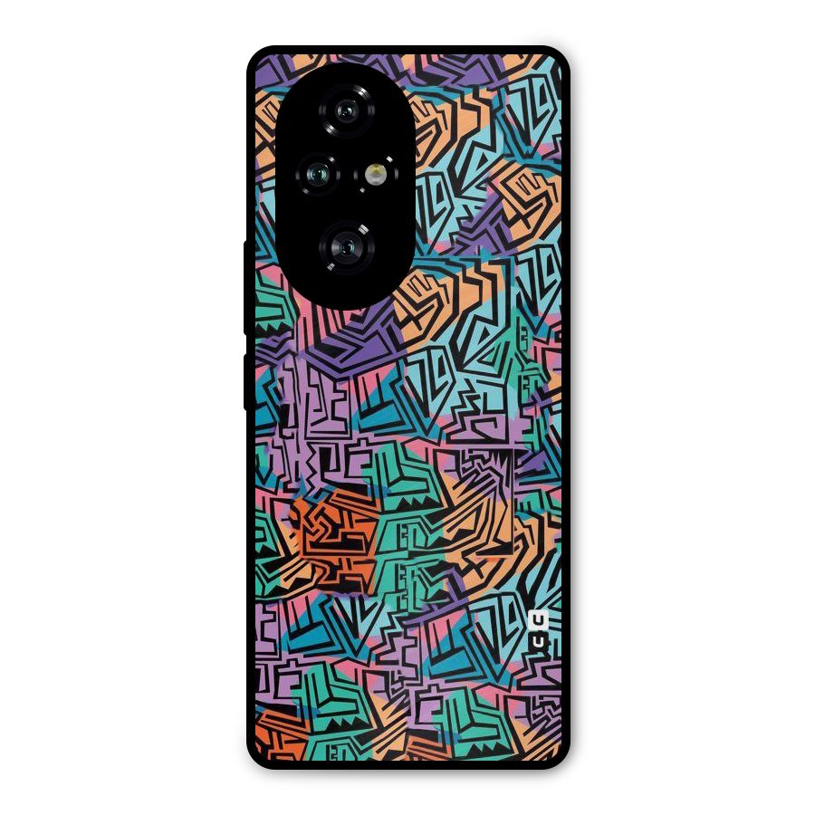 Abstract Lining Colors Metal Back Case for Honor 200 Pro