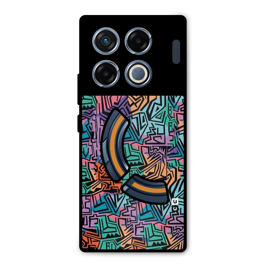 Abstract Lining Colors Metal Back Case for Infinix GT 20 Pro