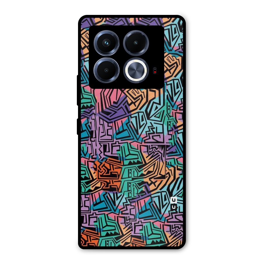Abstract Lining Colors Metal Back Case for Infinix Note 40 5G