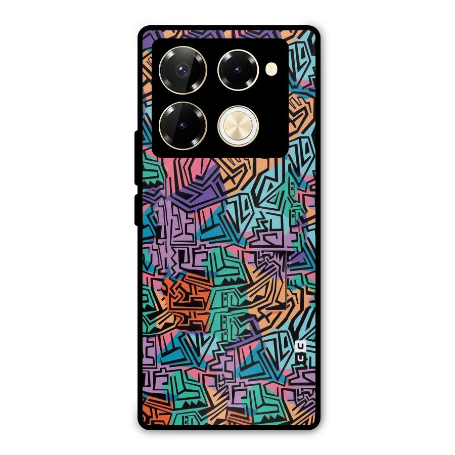 Abstract Lining Colors Metal Back Case for Infinix Note 40 Pro Plus