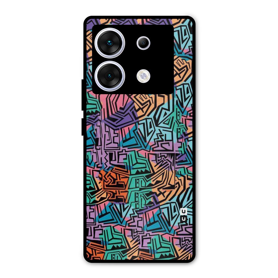 Abstract Lining Colors Metal Back Case for Infinix Zero 30 5G