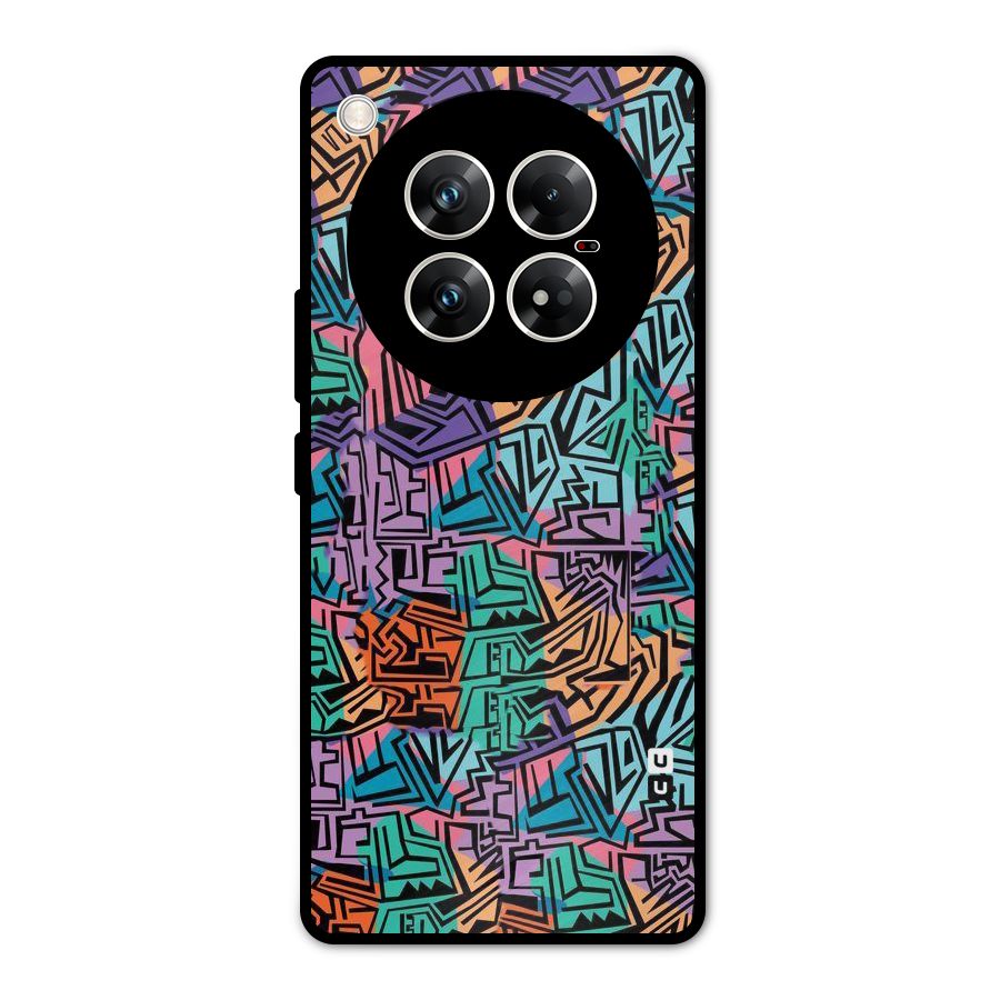 Abstract Lining Colors Metal Back Case for Infinix Zero 40 5G