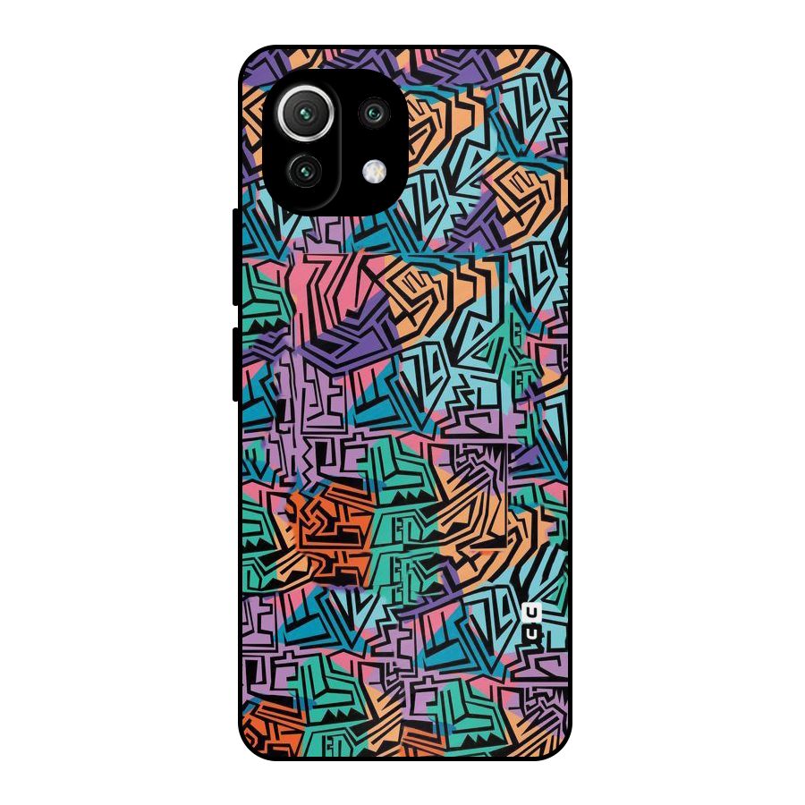 Abstract Lining Colors Metal Back Case for Mi 11 Lite NE 5G