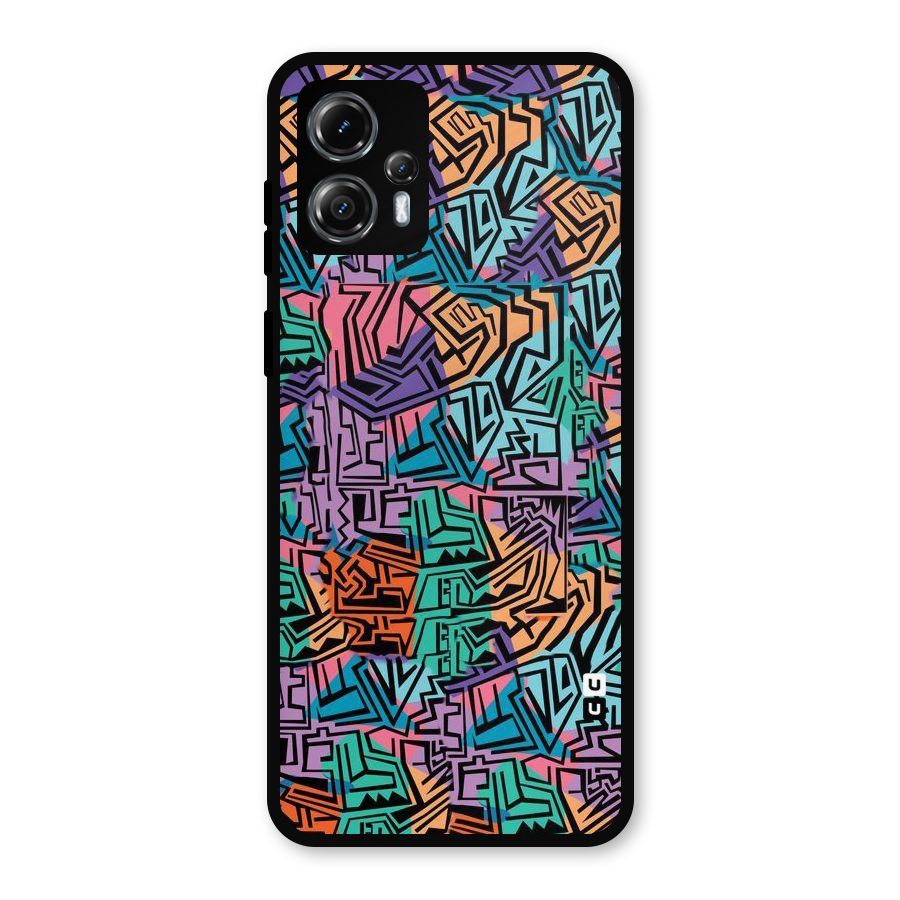 Abstract Lining Colors Metal Back Case for Moto G13