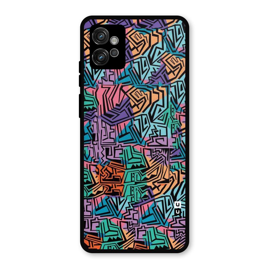 Abstract Lining Colors Metal Back Case for Moto G32
