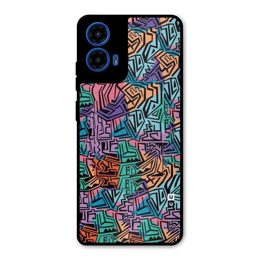Abstract Lining Colors Metal Back Case for Moto G45