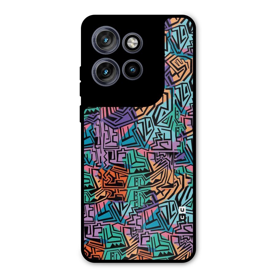 Abstract Lining Colors Metal Back Case for Motorola Edge 50 Neo